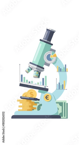 Obraz Detailed illustration of a light microscope.