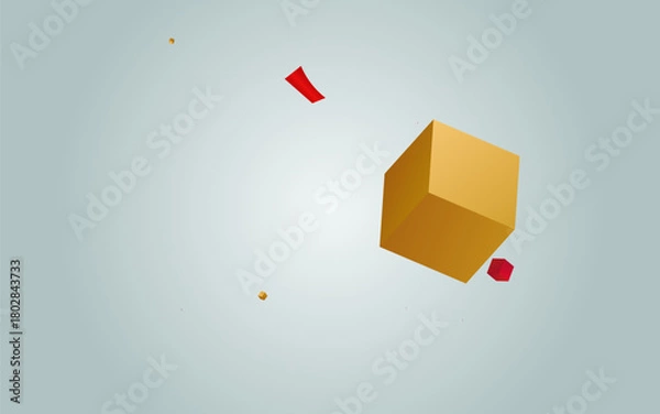 Obraz red_golden_cube_light_background_180.eps