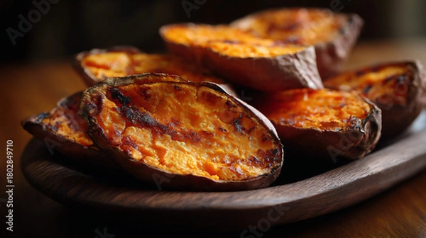 Fototapeta Baked sweet potatoes 