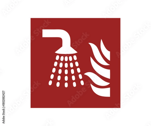 Fototapeta ISO 7010 F011 Water fog applicator sign. Fire fighting equipment signal pictogram vector design and illustration.

