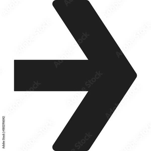 Fototapeta Bold Black Arrow Symbol Pointing Right on Transparent Background