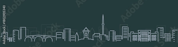 Fototapeta Sarajevo Simple Lines Skyline on Dark Background