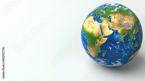 Obraz A vibrant, photorealistic Earth globe showcases the beauty of our planet. The image of the planet Earth.  
