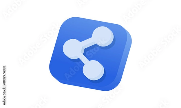 Obraz 3d design vector icon chat blue bubble share