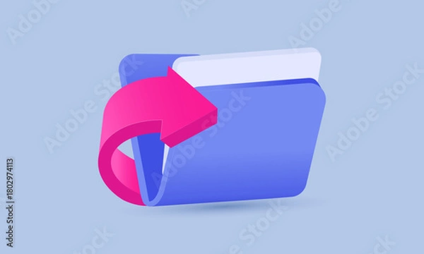 Obraz document folder organizer with 3d design upload icon