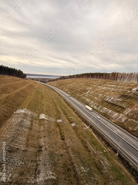 Fototapeta road in the field