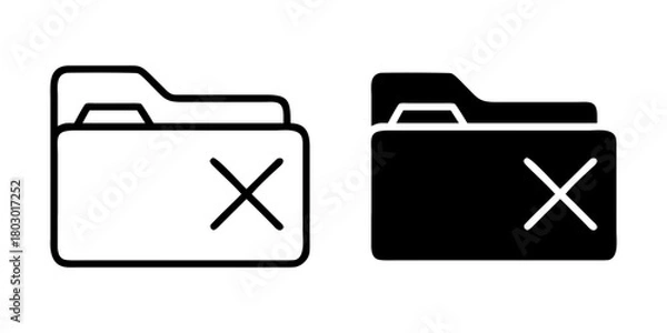 Obraz Closed Folder outline and pictogram Icon for File Management, Storage, and Organization