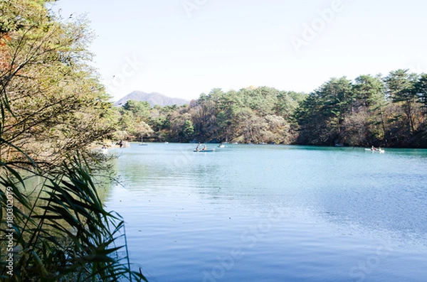 Obraz 秋の裏磐梯・五色沼　毘沙門沼（福島県北塩原村）
