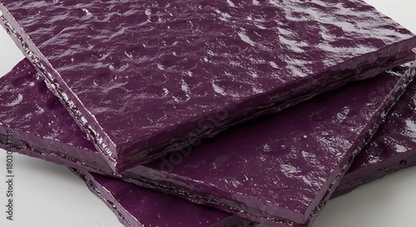Obraz Glossy Aubergine Slabs with a Bumpy, Tactile Surface Stacked Askew.