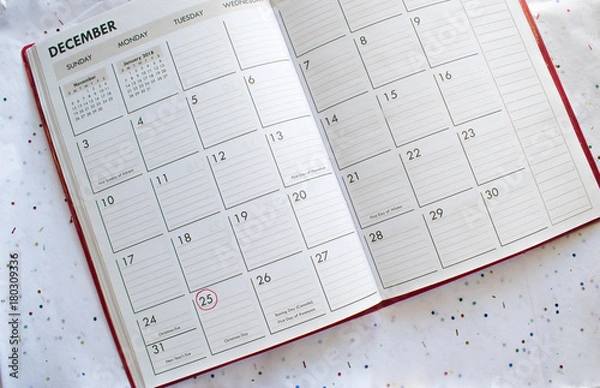 Obraz December Calendar Background