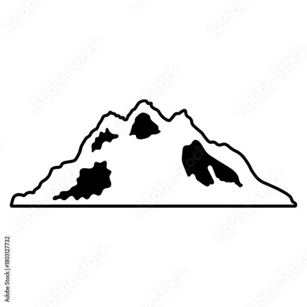 Obraz Mountain Sketch Icon. Vector Outline