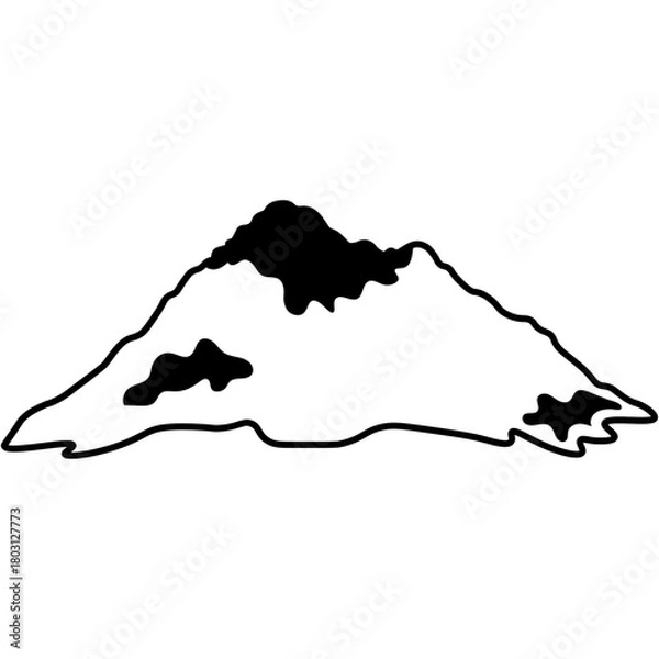 Obraz Mountain Sketch Icon. Vector Outline
