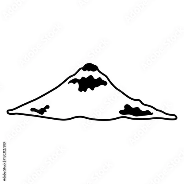 Fototapeta Mountain Sketch Icon. Vector Outline