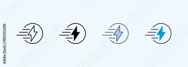 Fototapeta fast charge Multiple Style Icon Collection