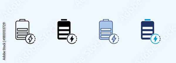 Fototapeta charging Multiple Style Icon Collection