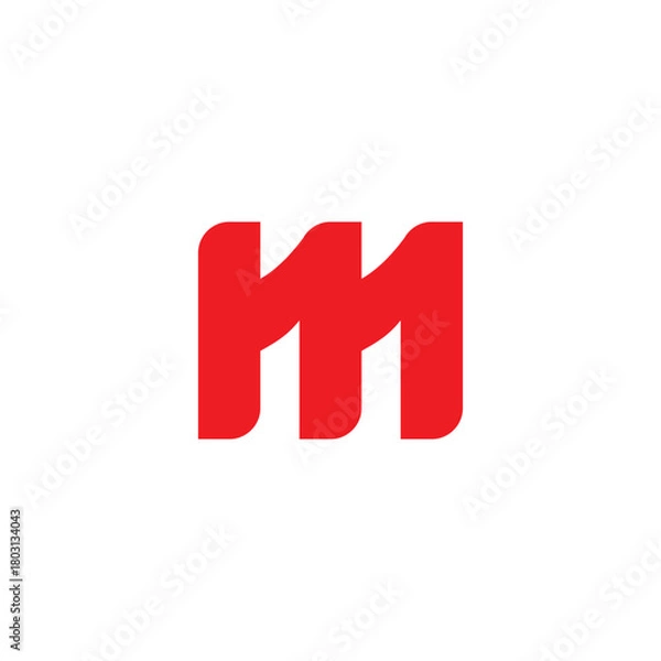 Fototapeta letter m one simple geometric abstract logo vector