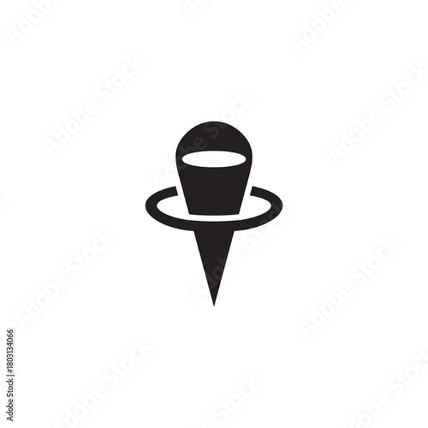 Obraz ninja pin location black simple logo vector