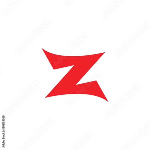 Obraz letter zn simple geometric red logo vector