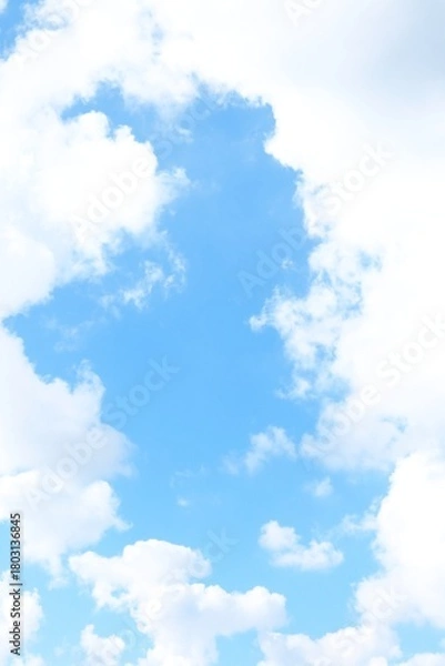 Obraz 爽やかな空と雲のフレーム 縦