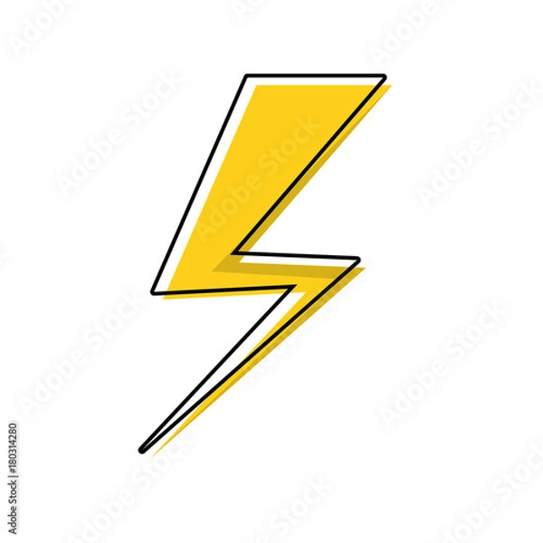Fototapeta thunder icon over white background vector illustration