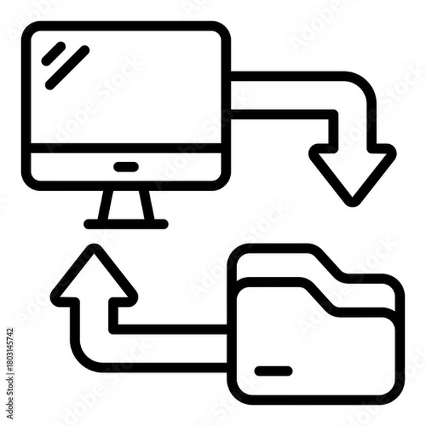 Fototapeta system error outline icon for computer crash display screen