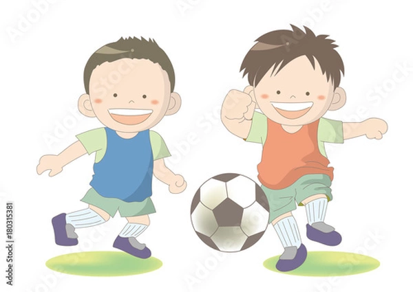 Fototapeta 子どもサッカー・二人