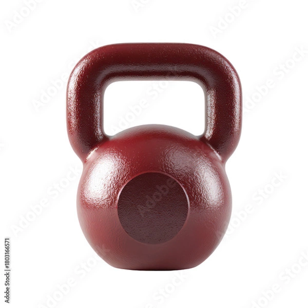 Fototapeta Red kettlebell for fitness training isolated on transparent background