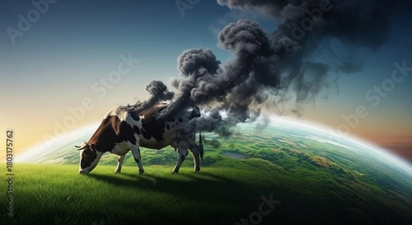 Fototapeta Animal agriculture reduction concept art