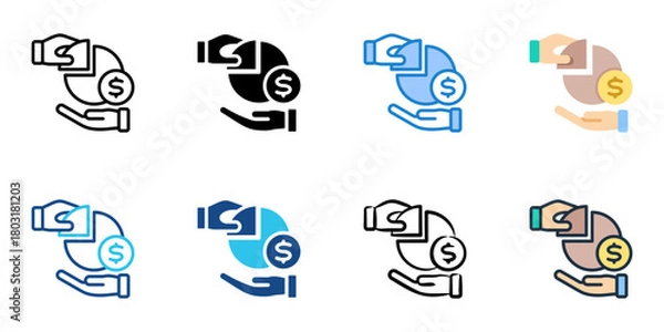 Obraz Down payment icon set multiple style collection 
