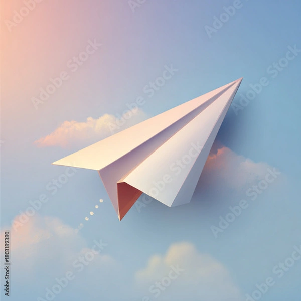 Obraz paper airplane flying in the sky