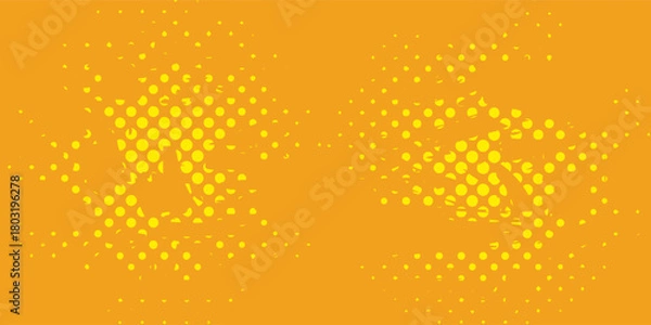 Fototapeta Abstract Yellow Dot Pattern on Orange Background Comic Book Style.