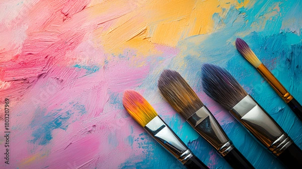 Fototapeta brushes and paints