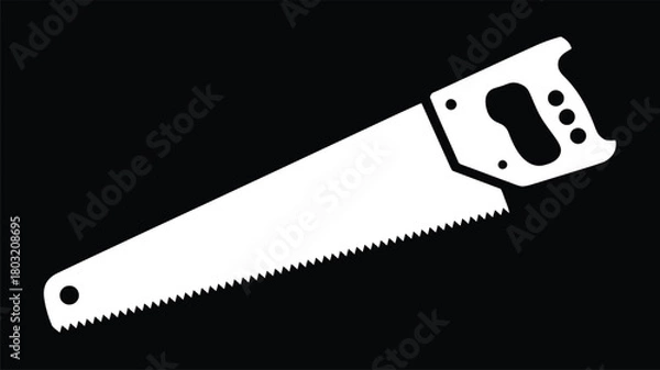 Obraz Simple Hand Saw Tool Silhouette for Construction and Carpentry Projects Vector illustration