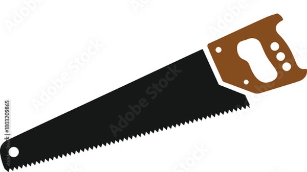 Obraz Hand Saw Tool for Carpentry and Woodworking Projects Vector illustration