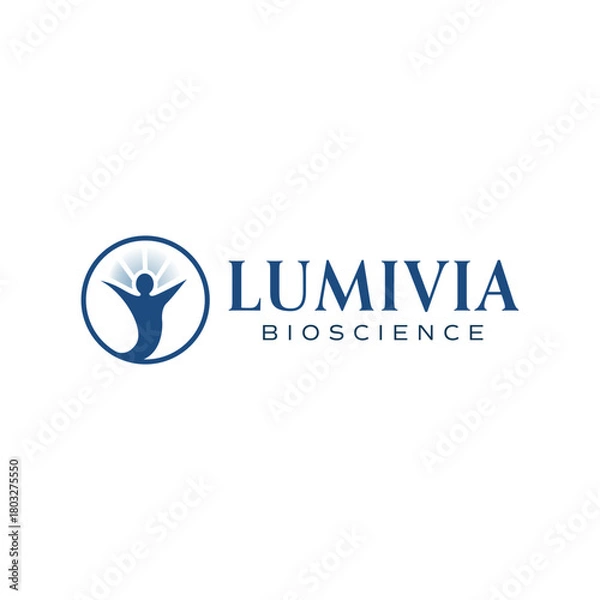 Obraz Abstract human figure with radiant light inside a circular frame, symbolizing wellness, innovation, and scientific growth. Ideal for health and bioscience branding. Editable Vector File
