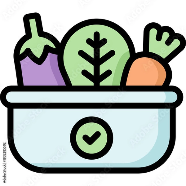 Obraz vegetables icon illustration design with filled outline