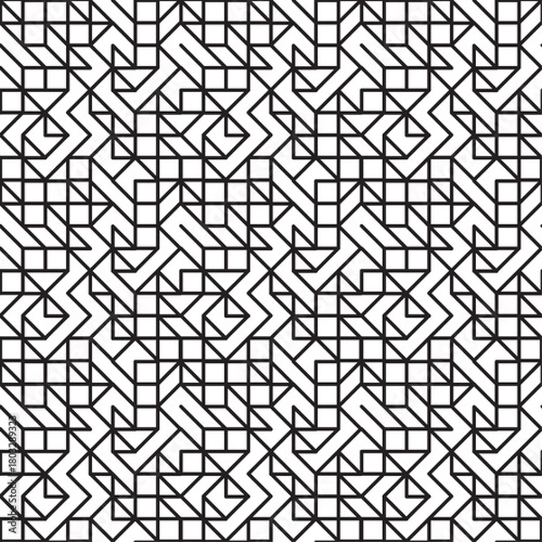 Fototapeta Seamless geometric pattern abstract maze or labyrinth, design for sportswear, jersey uniform, fashion textile, technical background, digital paper, and modern corporate branding.