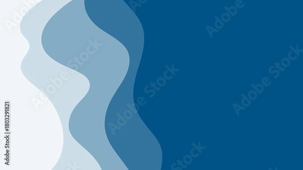 Fototapeta Blue wavy abstract background, layered curve pattern, modern fluid design