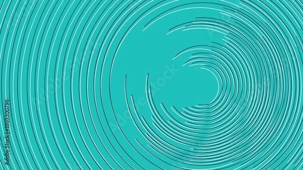 Obraz Turquoise concentric circle abstract background, hypnotic wave pattern