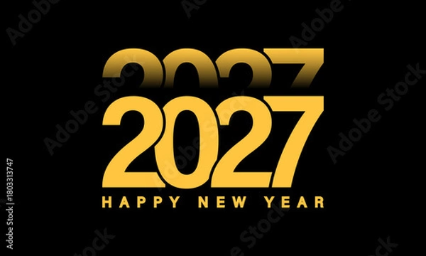Fototapeta 2027 Happy New Year text design. 2027 number design template.
