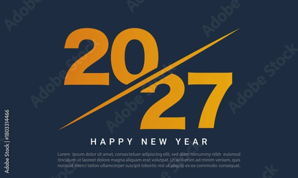 Fototapeta 2027 Happy New Year Text Design