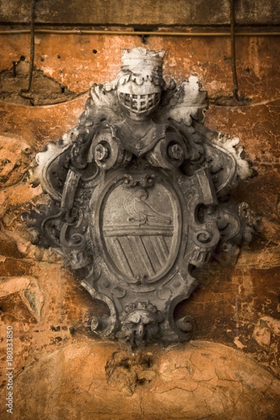 Obraz Old heraldic emblem with angels Kotor Montenegro