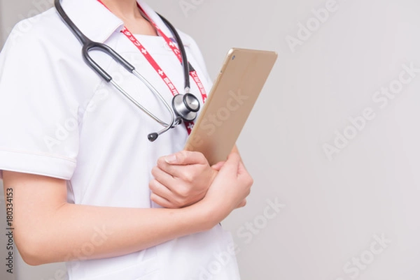 Obraz Pielęgniarka tabletem