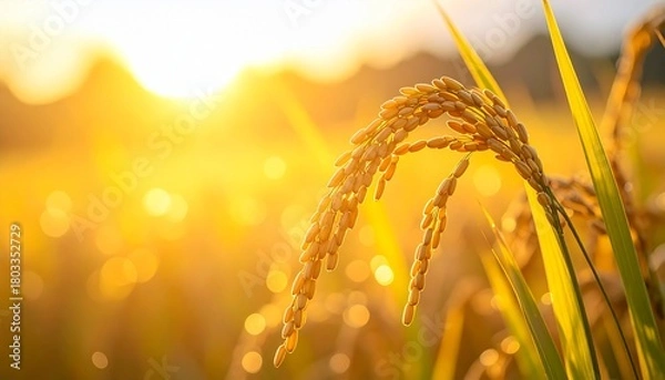 Obraz golden wheat field at sunset