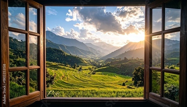 Obraz view from the window in the mountains