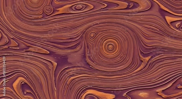 Obraz The image shows a detailed texture resembling highly exaggerated or carved wood grain. The colors are a rich blend of deep purplish-brown/maroon and lighter reddish-orange/amber.