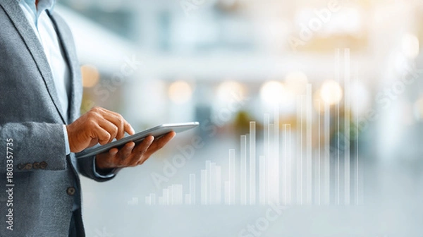 Obraz hand holding a touchpad pc