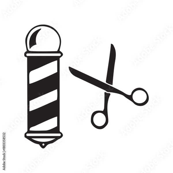 Fototapeta vector set of barber tools