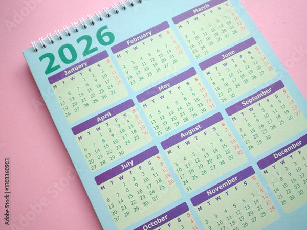Obraz calendar for 2026
