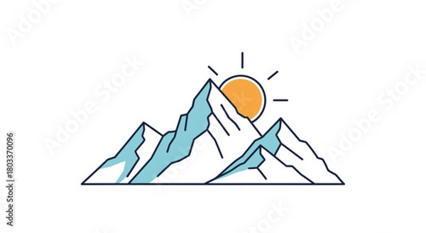 Obraz A majestic mountain range bathed in the warm glow of the rising sun painting the sky with vibrant hues creating a breathtaking natural spectacle.